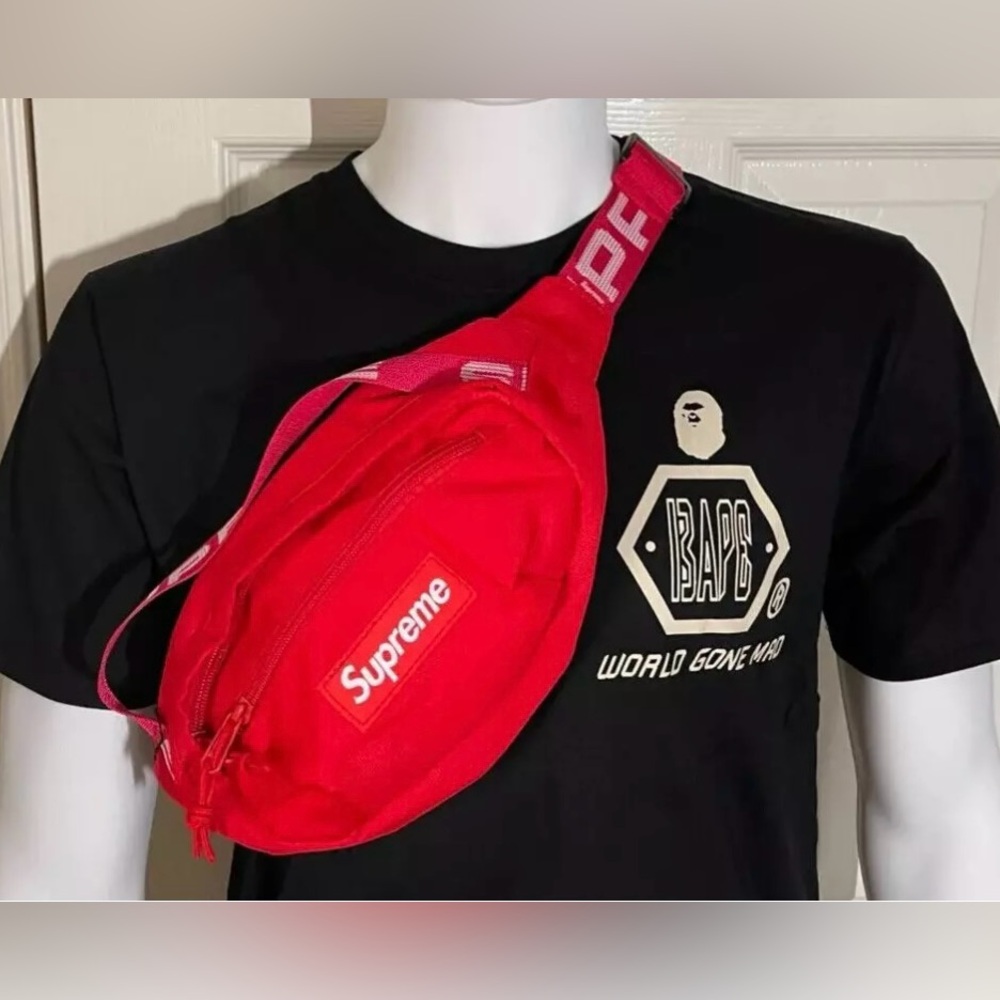 Supreme Waist Bag Fanny Pack Crossbody SS18 RED Cordura Fabric - Picture 4 of 6